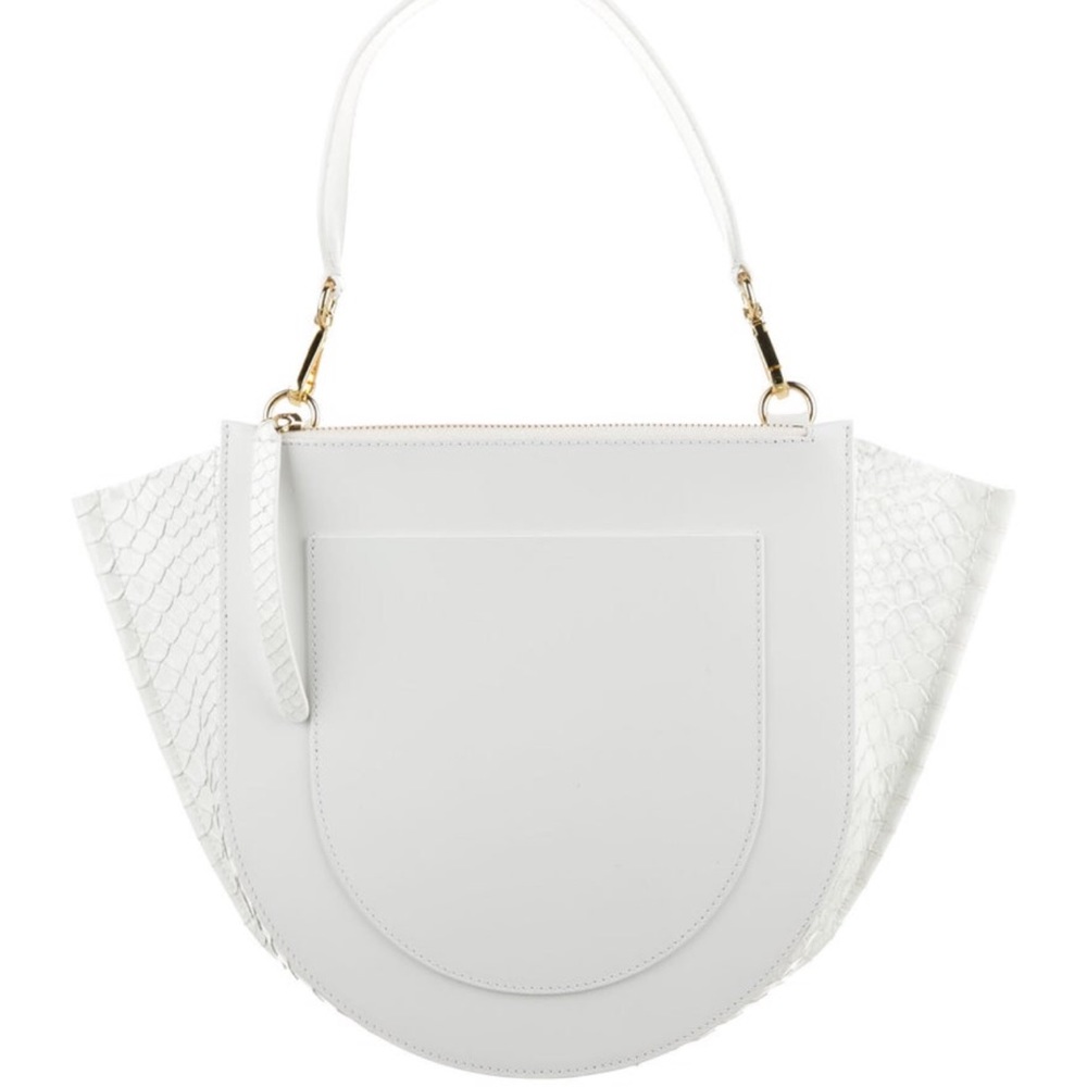 WANDLER White Leather Bag Embossed Satchel - Picture 2 of 7
